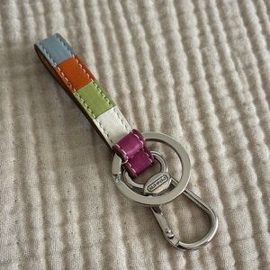 Coach Legacy Striped Keychain